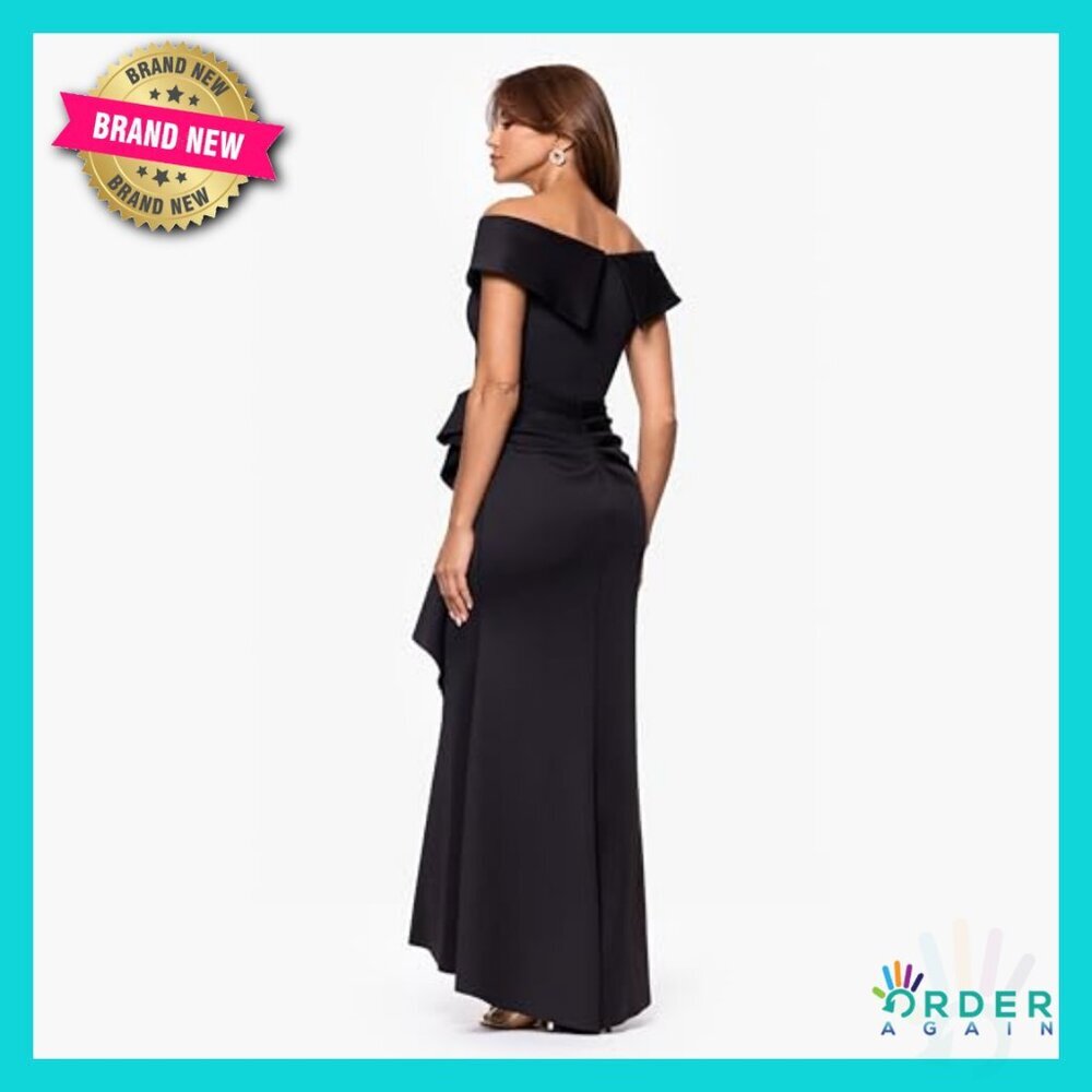 Elegant Off Shoulder Formal Gown Sweetheart Neck Side Ruffle Floor Length - Picture 3 of 7